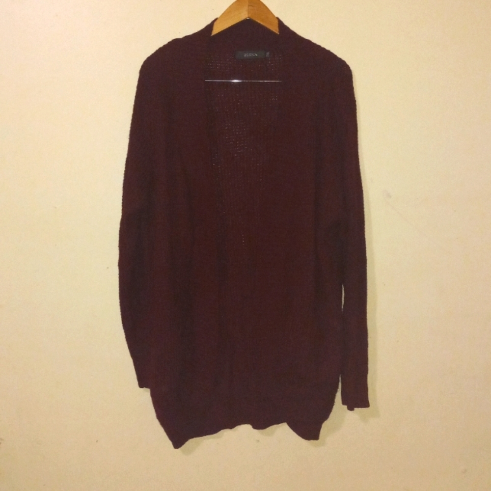 ZESICA Wine Color Cardigan 2XL